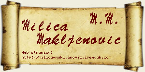 Milica Makljenović vizit kartica